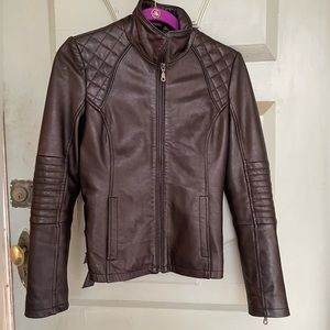 DKNY Black genuine Leather Jacket in Sz XS